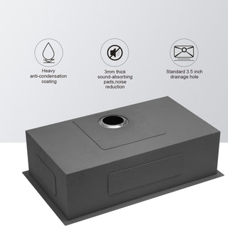 Sunvega 16 Gauge T304 Stainless Steel Undermount Kitchen Sink with Drain Assembly