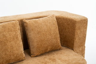 Sunvega Chenille Fabric Convertible Sofa Bed with High-Density Rebound Sponge for Living Room