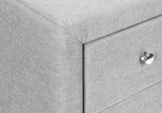 Sunvega Upholstered Nightstand with Two Drawers in Grey Linen Look Fabric