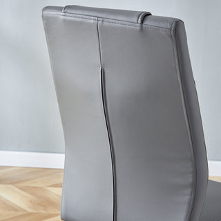 Sunvega Modern Gold Legged Upholstered Dining Chairs with PU Seat for Kitchen