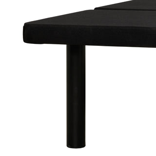 Sunvega Sleek Black Upholstered Twin Platform Bed Base with Ample Underbed Storage
