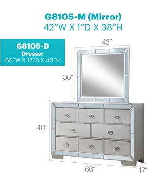 Sunvega Stylish Silver Champagne Storage Dresser with Spacious Drawers for Modern Decor