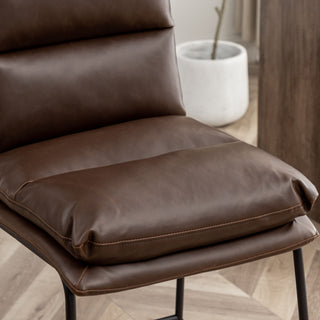 Sunvega Milos Upholstered Counter Height Stools with Sled Base and Overfilled Seat