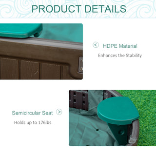 Sunvega Kids Outdoor Sandbox with Cover, Four Seats and Waterproof Top for Backyard