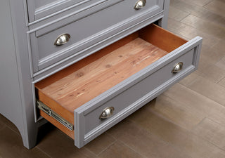 Sunvega Transitional Gray Solid Wood Chest with 5 Felt-Lined Drawers and Ball Bearing Glides