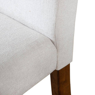 Sunvega Rustic Brown and White 2pc Side Chair with Upholstered Seat and Back