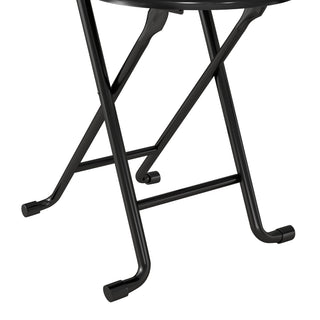 Sunvega Durable Steel Folding Stool with Back and Padded Cushion for Indoor Outdoor