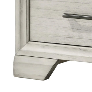 Sunvega Jeni Modern Nightstand with Two Drawers and Chrome Handles