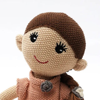 Sunvega Knitted Stuffed Princess Doll Soft Toy with Braided Hair