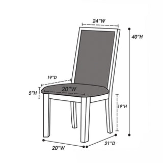 Sunvega Modern Grey Upholstered Fabric Dining Chairs Set of 2pc High Chairs