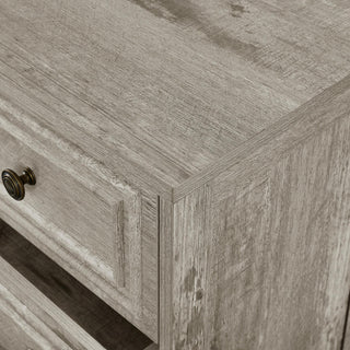 Sunvega Vintage Farmhouse Dresser with 5 Drawers and Antique White Finish