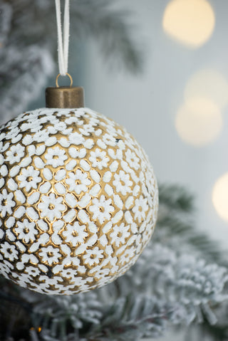 Sunvega Glass Glitter Painted Christmas Ball Ornaments Set of 12 for Holiday Decor