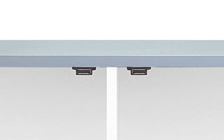 Sunvega Gaines Gray High Gloss Finish Nightstand with 2 Storage Drawers and Metal Legs
