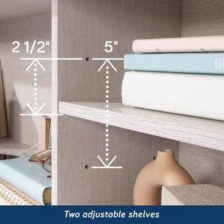 Sunvega White Bookcase Headboard with Two Adjustable Shelves for Full Queen Beds