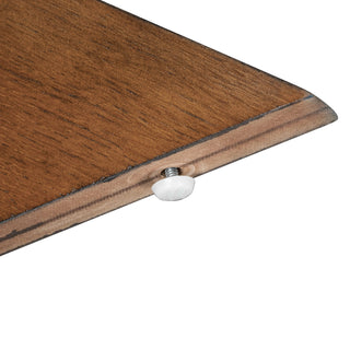 Sunvega Modern Farmhouse Round Dining Table in Cherry for Kitchen Seating 5