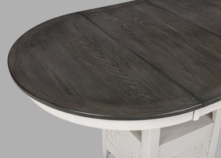 Sunvega Contemporary 18" Extendable Leaf Storage Table with Two-Tone Chalk Gray Finish