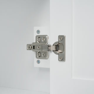 Sunvega Modern White Bathroom Vanity with Damping Hinges and Adjustable Shelves