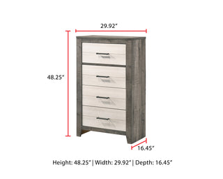 Sunvega Farmhouse Style Nightstand with Two-Tone Finish and Two Drawers