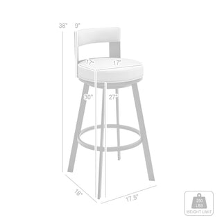 Sunvega Brown Faux Leather Swivel Bar Stool with 360 Degree Rotation