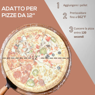 Sunvega Outdoor Pizza Oven with 12-Inch Rotating Stone for Better Flavor