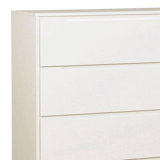 Sunvega Mid-Century Modern Black Chest with 4 Recessed Handle Drawers and Tapered Legs