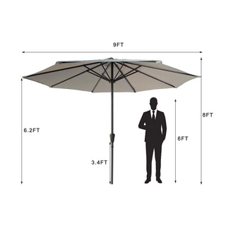 Sunvega 9FT Outdoor Patio Umbrella with Crank and UV 50+ Protection for Patio