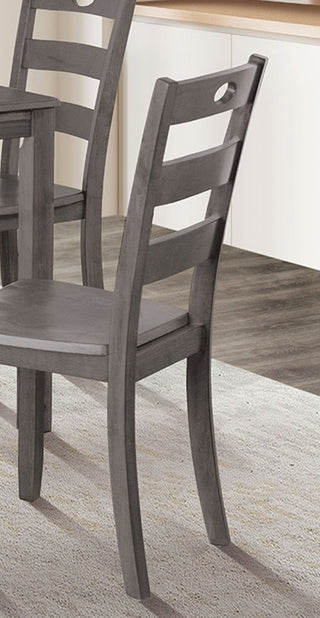 Sunvega Transitional Walnut Finish Dining Table Set with Four Slat Back Chairs