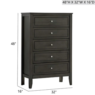 Sunvega Fully Assembled 6 Drawer Dresser with French Dovetail Wood Veneer Finish