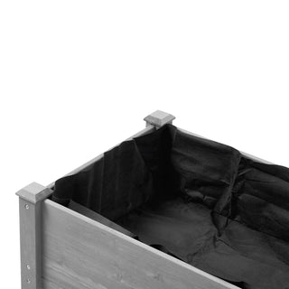 Sunvega Natural Solid Wood Raised Garden Bed with Legs for Outdoor Plants Flowers Fruits Vegetable Herb Growing