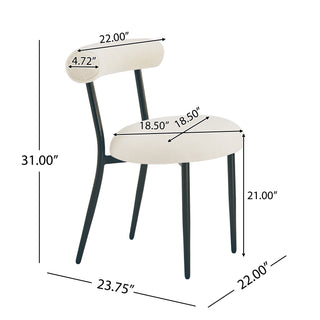 Sunvega Modern Metal Frame Dining Chairs Set of 2 with Curved Open Backrests