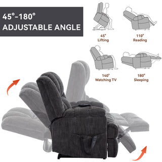 Sunvega Dual Motor Lift Recliner Chair with Massage Lumbar Heat and Power Remote