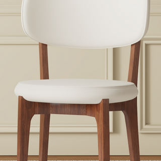 Sunvega Modern PU Leather Dining Chairs with Solid Wood Legs for Family Kitchen