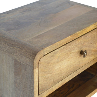 Sunvega Minimalist Wall Mounted Oak Finish Solid Wood Nightstand with Drawer