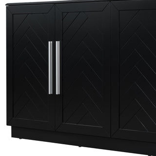 Sunvega Sideboard Buffet Cabinet with Adjustable Shelves and Silver Handles for Kitchen Dining Room