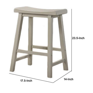Sunvega Ergonomic Gray Wood Counter Height Stools with Curved Saddle Seat