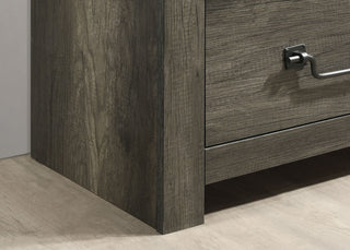 Sunvega Antique Brass Drop Handles Rustic Gray Chest with Four English Dovetail Drawers