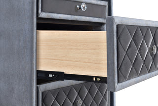 Sunvega Glam Traditional Style Nightstand with Velvet Tufted Drawers and Jewelry Tray