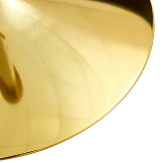 Sunvega Modern Round Tempered Glass Dining Table with Gold Metal Legs for 4-6