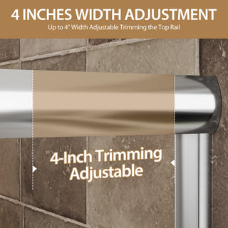 Sunvega 56-60" W x 72" H Matte Black Aluminum Frame Double Sliding Shower Door