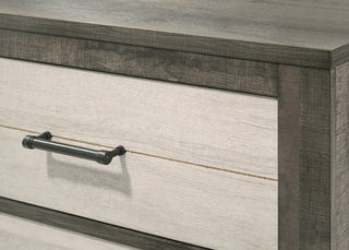 Sunvega Farmhouse Style Nightstand with Two-Tone Finish and Two Drawers