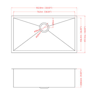 Sunvega 32x19 Inch Undermount Kitchen Sink with Superior Drainage and Soundproofing