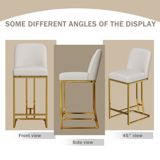 Sunvega Modern Bar Chairs Set of 2 with Soft Fabric and Anti-Slip Pads