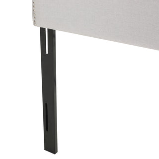 Sunvega Upholstered Queen Size Headboard with Durable Metal Legs and Nailhead Trim