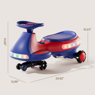 Sunvega Electric Wiggle Car with Pedal Rechargeable Battery Flashing Wheels for Kids