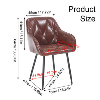Sunvega Faux Leather Upholstered Dining Chairs Set of 2 with Armrests and Comfortable Cushion