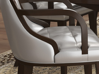 Sunvega Traditional Solid Beech Wood Dining Armchair with Faux Leather and Velvet
