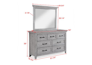 Sunvega Light Gray Finish Transitional Nightstand with Two Drawers and Metal Pulls