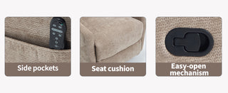 Sunvega Fabric Heat Massage Manual Recliner Chair with Rocker and Swivel for Living Room