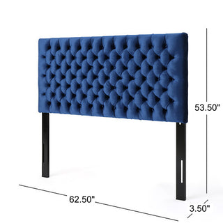 Sunvega Modern Button Tufted Upholstered Queen Size Bed Headboard with Adjustable Legs