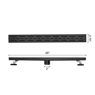 Sunvega 28 Inches Linear Shower Drain with Hair Strainer and Leveling Feet